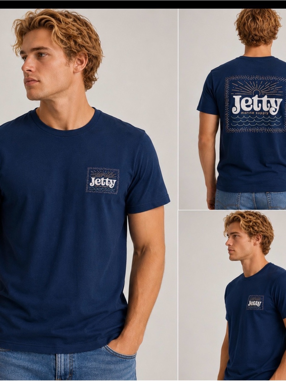 Jetty Men's Short-Sleeve Crewneck T-Shirt in Navy